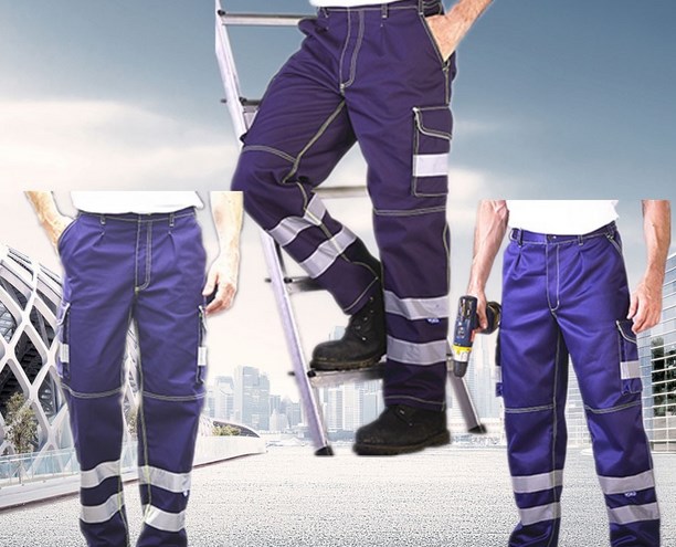 남자 & S 반사 pantside 주머니 남성 카고 바지 남성 & S 안전 작업 바지 남성 높은 가시성 바지 1PCS/men&s reflective pantside pockets mens cargo pants men&s safety working